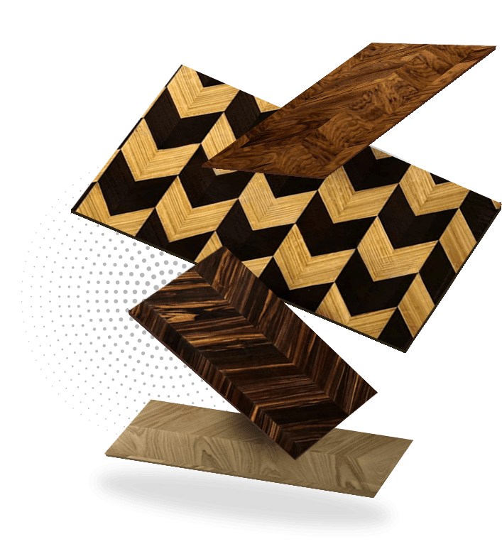 Chevron veneer artwork