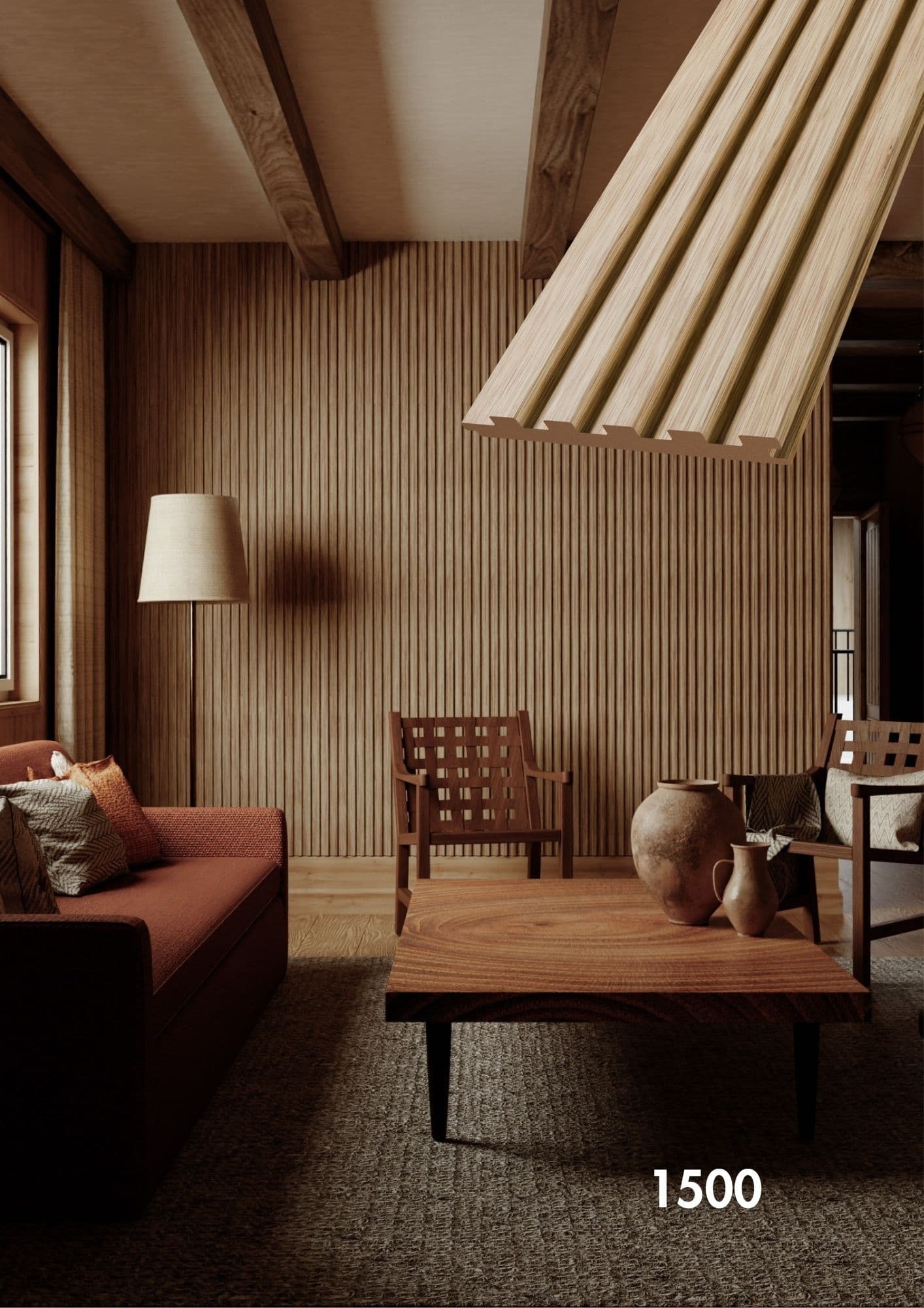 Fluted Living Room — Elewood 1500