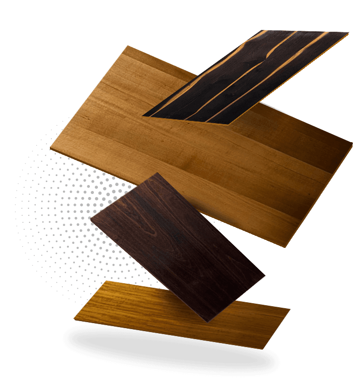 Fumed veneer artwork